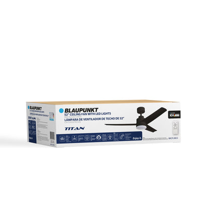 Blaupunkt INFINITY 56" 5-Blade 220v Ceiling Fan with LED Light & Remote, White — 220 Volt 50 60 hz (BKCFLW9836220v) - 220v volt electronics