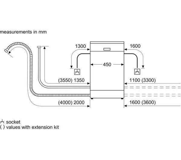 Bosch 220 volts slim Dishwasher 45 CM 18 inch 220v dishwasher 45cm SPS4HKI45/220v 50 60 hz - 220 - Electronics
