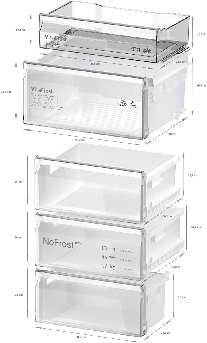 Bosch KGN362LDFG 220 volt bottom mount refrigerator 13 CU FT Silver Finish Refrigerator 220v 240 volts 50 hz - 220 - Electronics