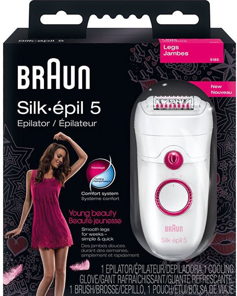 Braun 5185+FG1100 Silk Epil Epilator & Bikini Styler Pink & Gray 220 - 240 Volts - 220v volt electronics