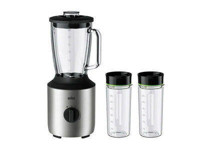 Braun JB3272SI 800 Watts Power Blender with Glass Jar & Two Smoothie cups 220 v 240 volt 50 hz - 220 - Electronics