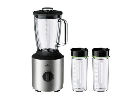 Braun JB3272SI 800 Watts Power Blender with Glass Jar & Two Smoothie cups 220 v 240 volt 50 hz - 220 - Electronics
