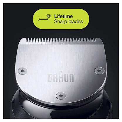 Braun MGK7321 220v 10 - in - 1 Face & Head, Beard Trimmer Hair Clipper Styling Kit with Gillette Razor 220 volt Euro plug - 220v volt electronics