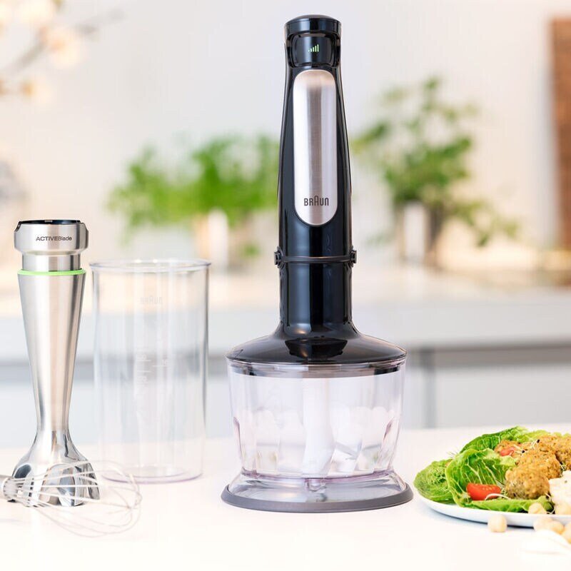 Braun MultiQuick Immersion Hand Blender ( 2 - Cup Food Processor, Whisk, Beaker ) MQ7035X 500 Watts 220 v 240 volts 50 hz - 220 - Electronics