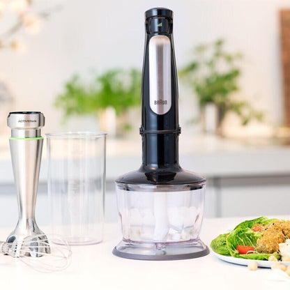 Braun MultiQuick Immersion Hand Blender ( 2 - Cup Food Processor, Whisk, Beaker ) MQ7035X 500 Watts 220 v 240 volts 50 hz - 220 - Electronics