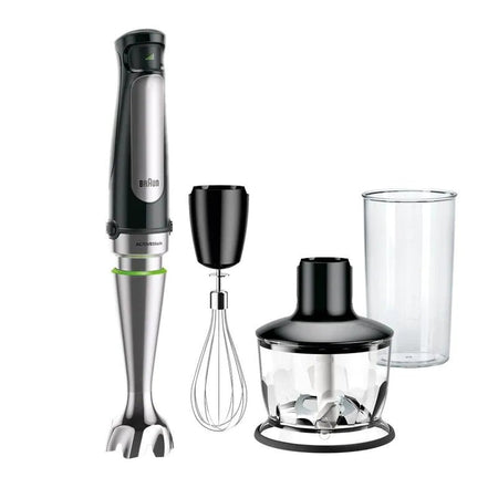 Braun MultiQuick Immersion Hand Blender ( 2 - Cup Food Processor, Whisk, Beaker ) MQ7035X 500 Watts 220 v 240 volts 50 hz - 220 - Electronics
