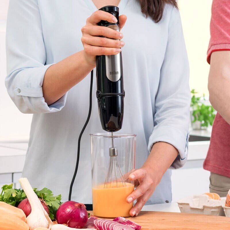 Braun MultiQuick Immersion Hand Blender ( 2 - Cup Food Processor, Whisk, Beaker ) MQ7035X 500 Watts 220 v 240 volts 50 hz - 220 - Electronics