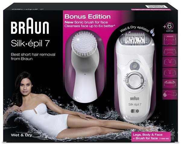 Braun SE7569 Wet & Dry Cordless Epilator & Accessories 220 - 240 Volts - 220 - Electronics