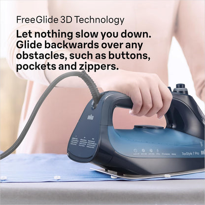 Braun SI7160BL 220V Professional Steam Iron – Heavy Duty 3000W Clothes Iron for International Use 220 volt - 220v volt electronics