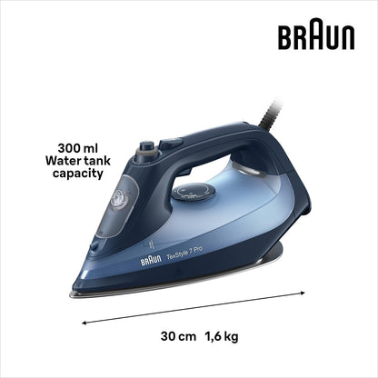 Braun SI7160BL 220V Professional Steam Iron – Heavy Duty 3000W Clothes Iron for International Use 220 volt - 220v volt electronics