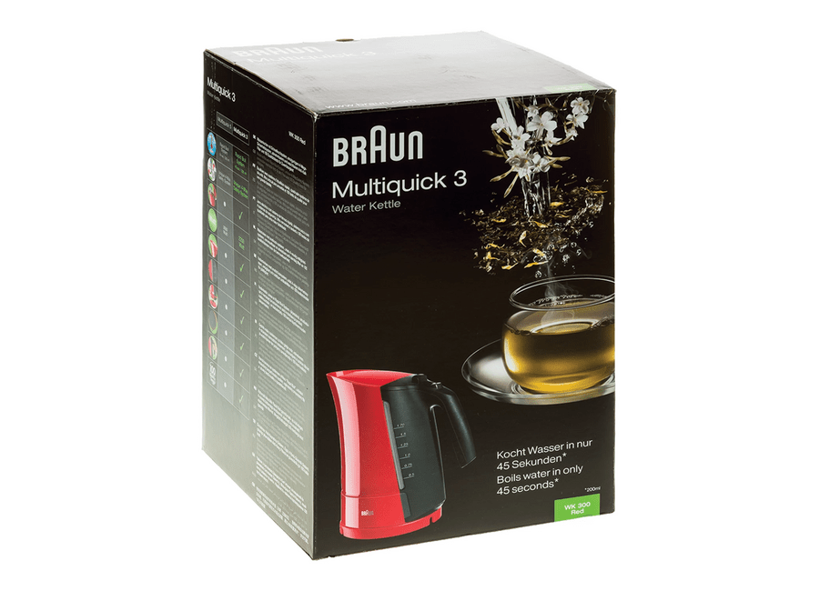 Braun WK300 Hot water Kettle RED COLOR 220 v 240 volts 50 hz - 220 - Electronics