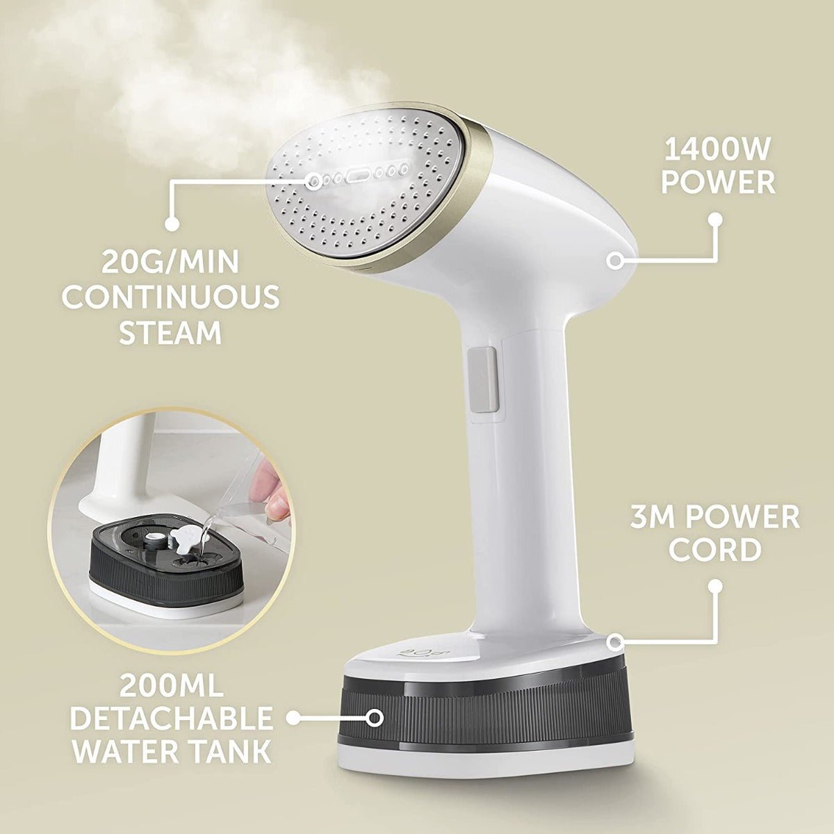 Breville 220 volts Garment steamer Steam Iron handheld 220v 240 volt clothes steamer travel bag included fast heat up 1400w - 220 - Electronics