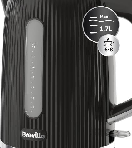 Breville 220 volts kettle black Fast Boil Black and Silver color 3kW 1.7 liters 220v 240 volt VKT221220v - 220 - Electronics