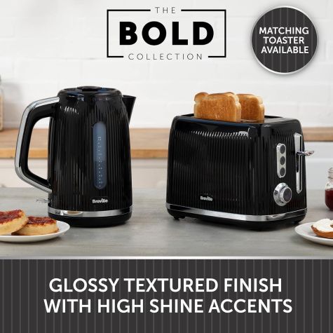 Breville 220 volts kettle black Fast Boil Black and Silver color 3kW 1.7 liters 220v 240 volt VKT221220v - 220 - Electronics