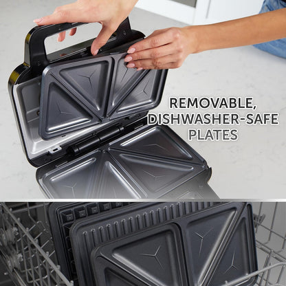 Breville 220v Sandwich waffle panini maker non - stick high quality 220 volt heavy duty VST098220v - 220v volt electronics