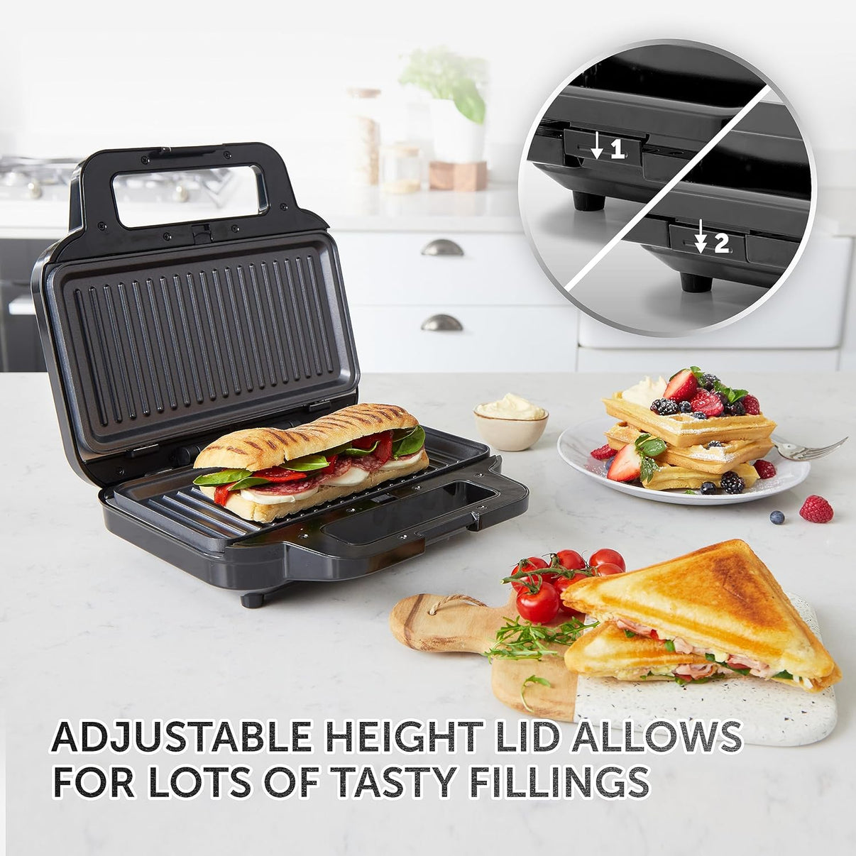 Breville 220v Sandwich waffle panini maker non - stick high quality 220 volt heavy duty VST098220v - 220v volt electronics