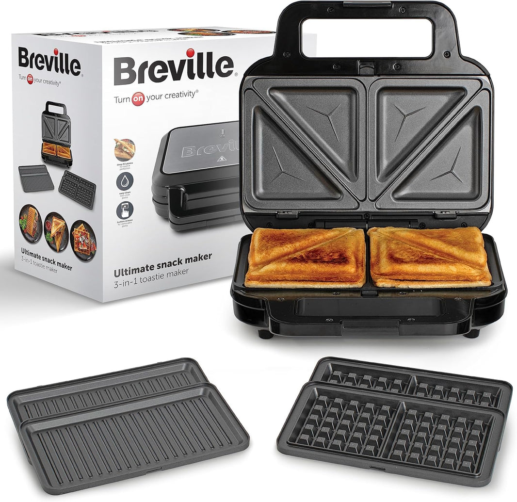 Breville 220v Sandwich waffle panini maker non - stick high quality 220 volt heavy duty VST098220v - 220v volt electronics