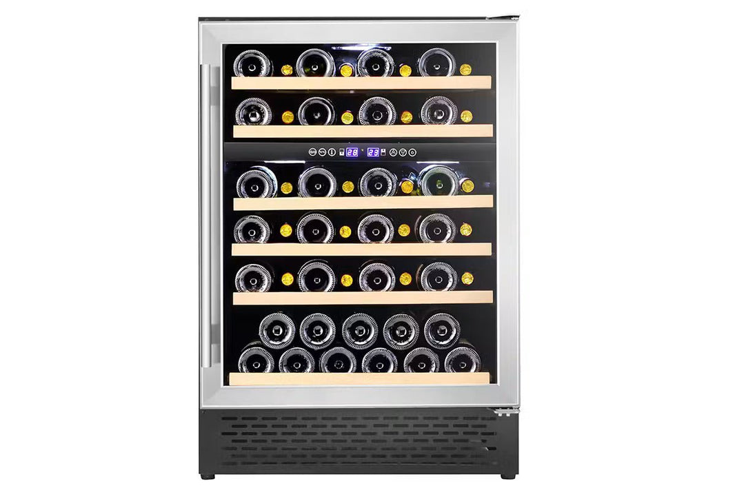Cata 220 volt Designer series wine fridge integrated Built in under counter wine cooler 220v 46 bottle dual zone reversible door UBSSWC60220v - 220v volt electronics