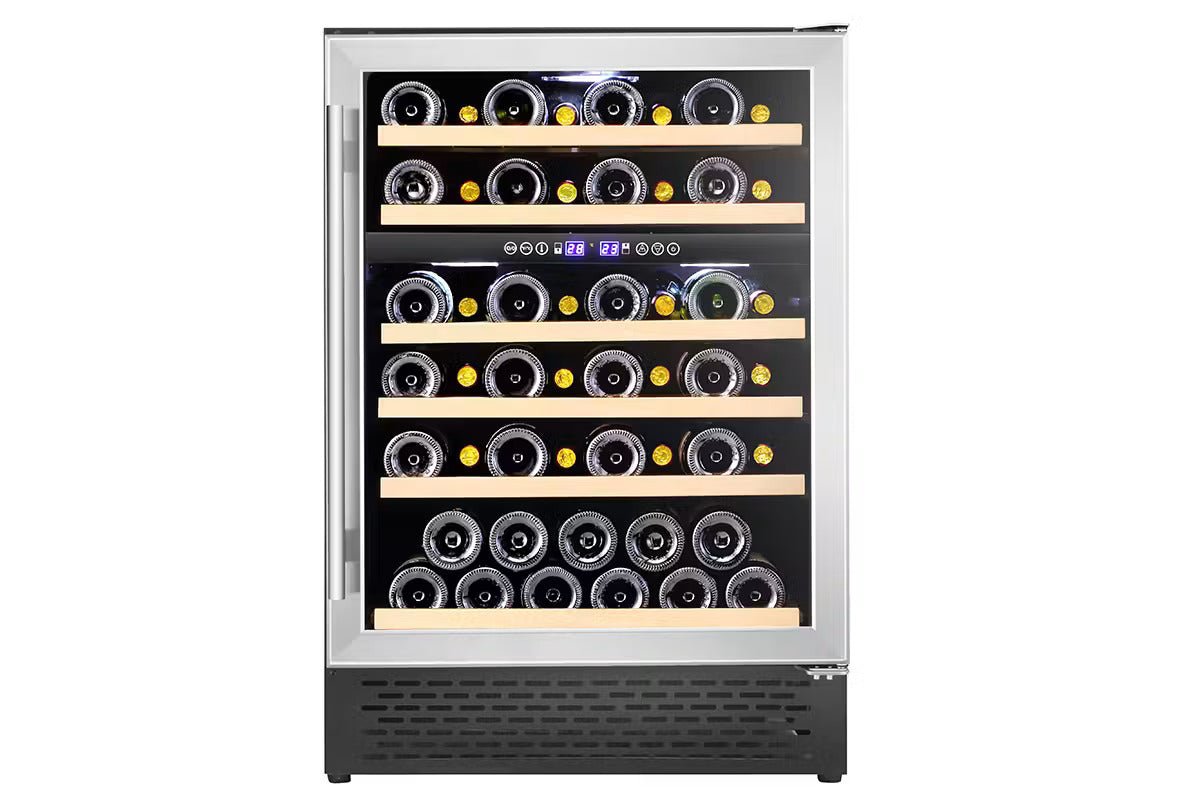 Cata 220 volt Designer series wine fridge integrated Built in under counter wine cooler 220v 46 bottle dual zone reversible door UBSSWC60220v - 220v volt electronics