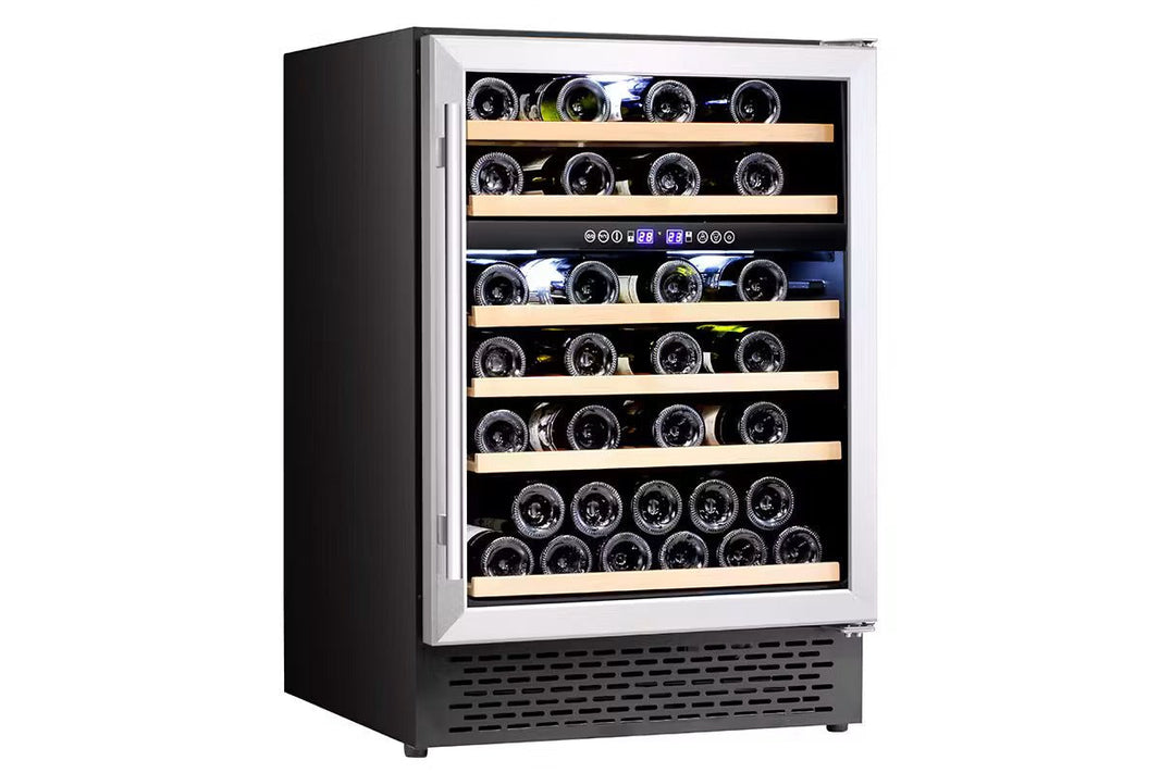 Cata 220 volt Designer series wine fridge integrated Built in under counter wine cooler 220v 46 bottle dual zone reversible door UBSSWC60220v - 220v volt electronics