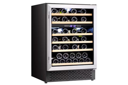Cata 220 volt Designer series wine fridge integrated Built in under counter wine cooler 220v 46 bottle dual zone reversible door UBSSWC60220v - 220v volt electronics