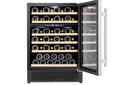 Cata 220 volt Designer series wine fridge integrated Built in under counter wine cooler 220v 46 bottle dual zone reversible door UBSSWC60220v - 220v volt electronics