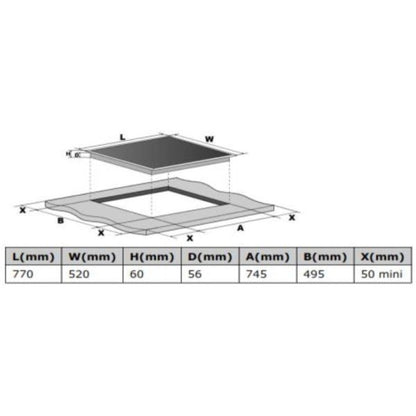 Cata Europe 30 inch induction cooktop 4 burner 220 volts 50 hz 60hz 77cm - 220v volt electronics