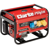 Clarke gas generator dual voltage 110 - 120 - 220 - 240 volts 50 hz with 110 volts output 3kva petrol generator 220v 240 volt PG3800ADV - 220 - Electronics