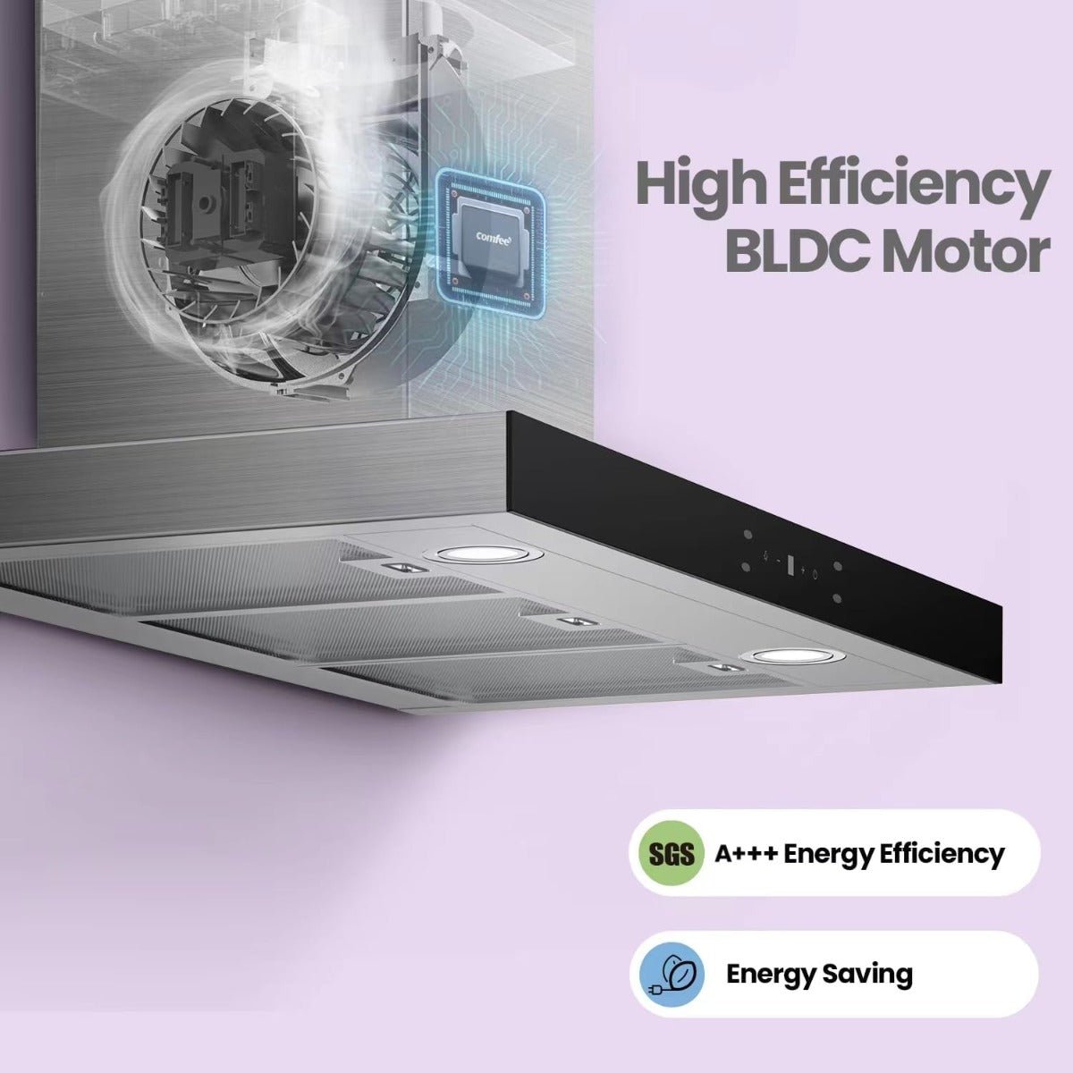Comfee KWH90TSHM77 220 volts 36 inch range hood extractor fan recirculating and ducted 90cm - 220 - Electronics