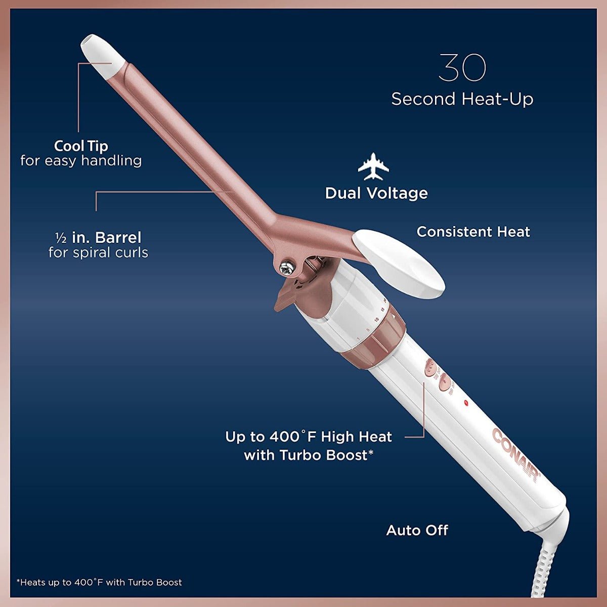 Conair 220 volts curling iron 1/2 (0.5) inch Curling iron 110 - 220 240 volts - 220 - Electronics