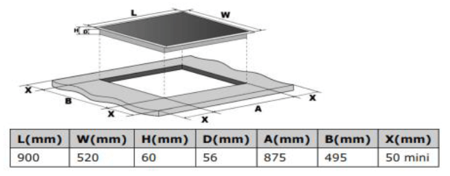 Culina 220 volt induction cooktop 90 cm electric stovetop hob 36 inch 90cm flexible zone 220v 240 volts 50 hz CATAICONFLEX90F cook top - 220 - Electronics