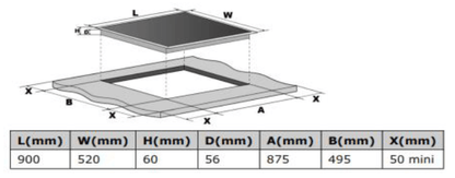 Culina 220 volt induction cooktop 90 cm electric stovetop hob 36 inch 90cm flexible zone 220v 240 volts 50 hz CATAICONFLEX90F cook top - 220 - Electronics