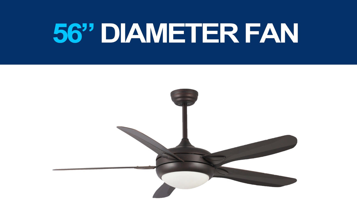 Daewoo 220 volt ceiling fan DARK BRONZE with LED light remote 5 blades 220v 240 volts 50 hz DE56CDNB01 - 220 - Electronics
