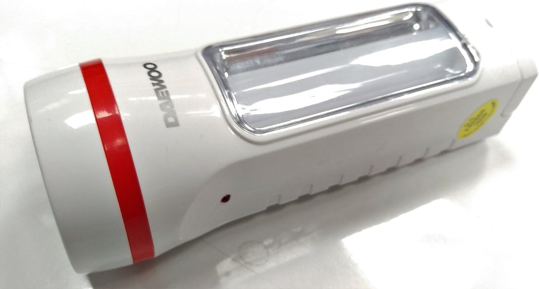 Daewoo 220 volts rechargeable torch flash light DRL1000 700 mAh LED MINI Torch Flashlight White color 110 volt 220v 240 volts 50 60 hz - 220 - Electronics