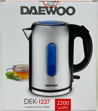 Daewoo DEK1237 Stainless Steel 1.7 liter Cordless Jug Kettle 220 v 240 volt 50 hz - 220 - Electronics