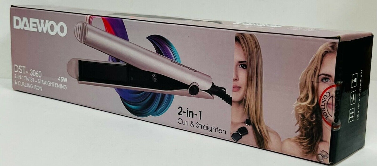 Daewoo DST3060 1" Curling iron & Hair straightener 2 in 1 220v 240 volts 50 60 hz - 220 - Electronics