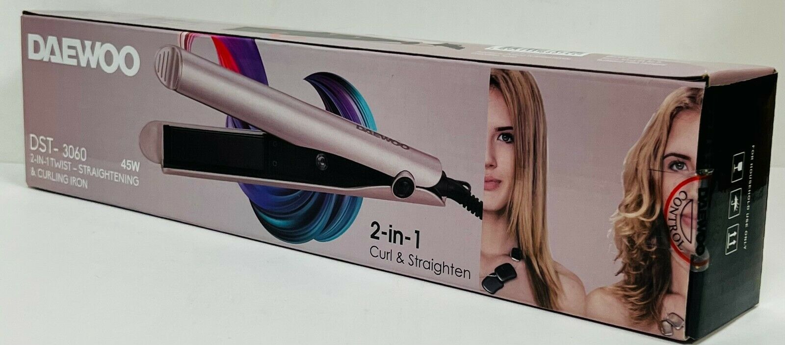 Daewoo DST3060 1" Curling iron & Hair straightener 2 in 1 220v 240 volts 50 60 hz - 220 - Electronics