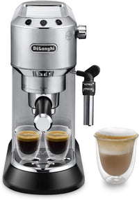 Delonghi 220 volt Dedica Style Traditional pump Espresso Coffee and Cappuccino maker Silver 220v 240 volts 50 hz EC685M220v - 220 - Electronics