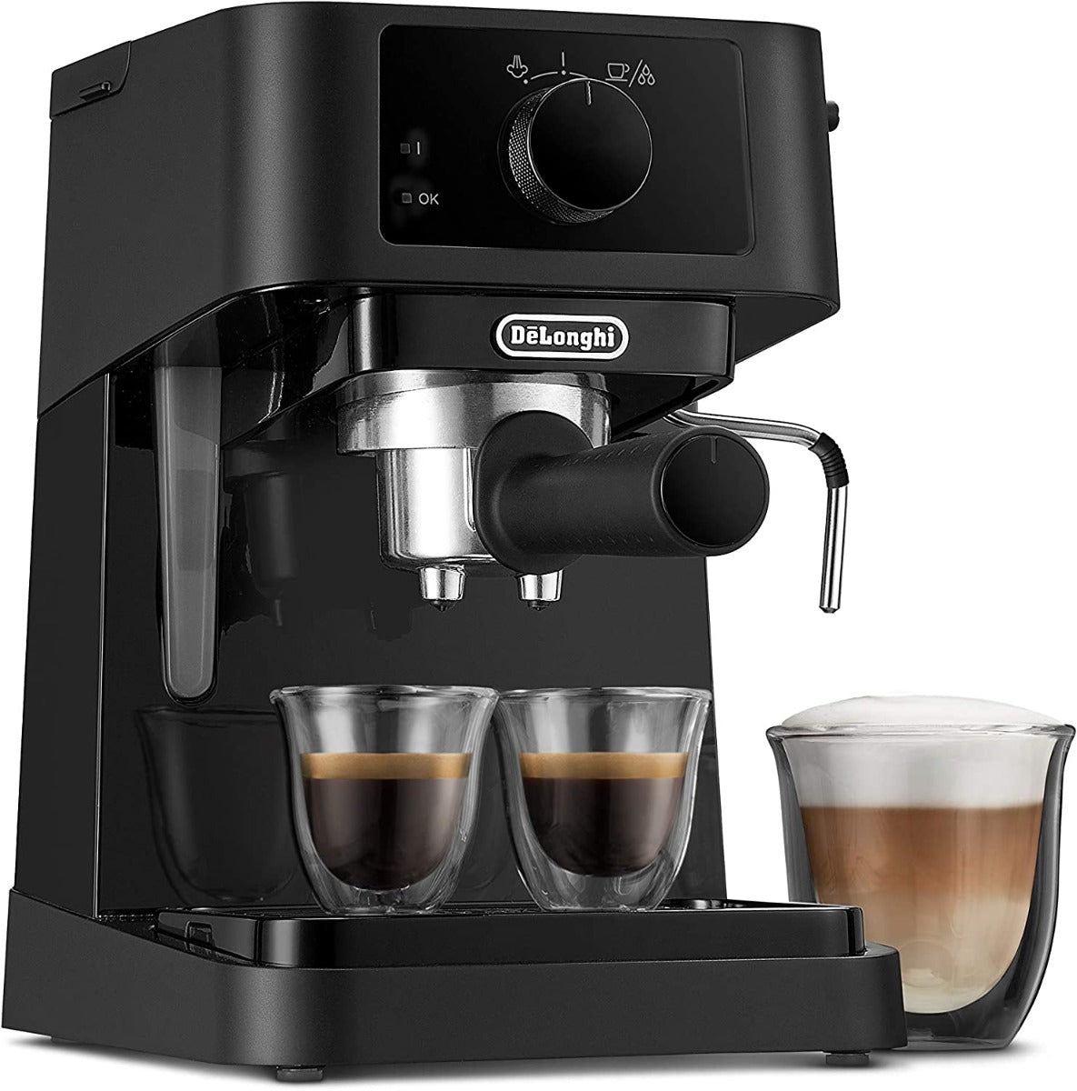 Delonghi 220 volt Expresso Cappuccino Barista Coffee Maker EC230BK 220v 240 volts 15 Bar with milk Frother 2 cup design - 220 - Electronics