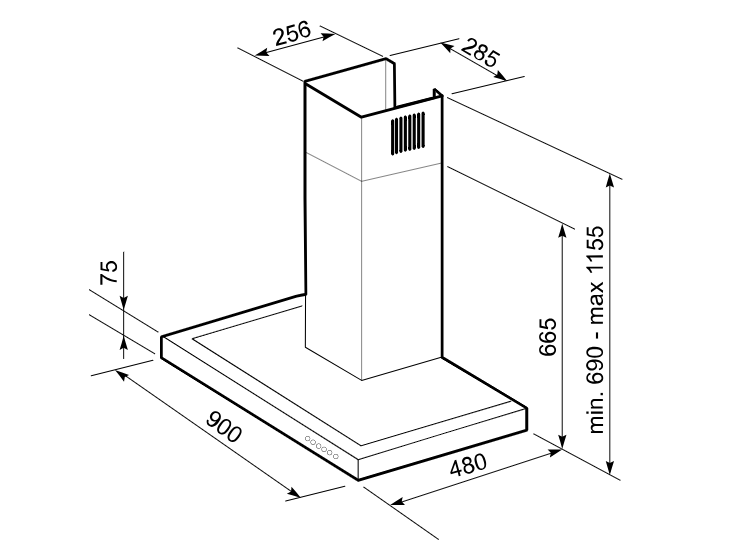 Delonghi 220 volts range Hood kitchen exhaust vent chimney hood 36 inch 90 cm DCH9006FSS220v - 220 - Electronics