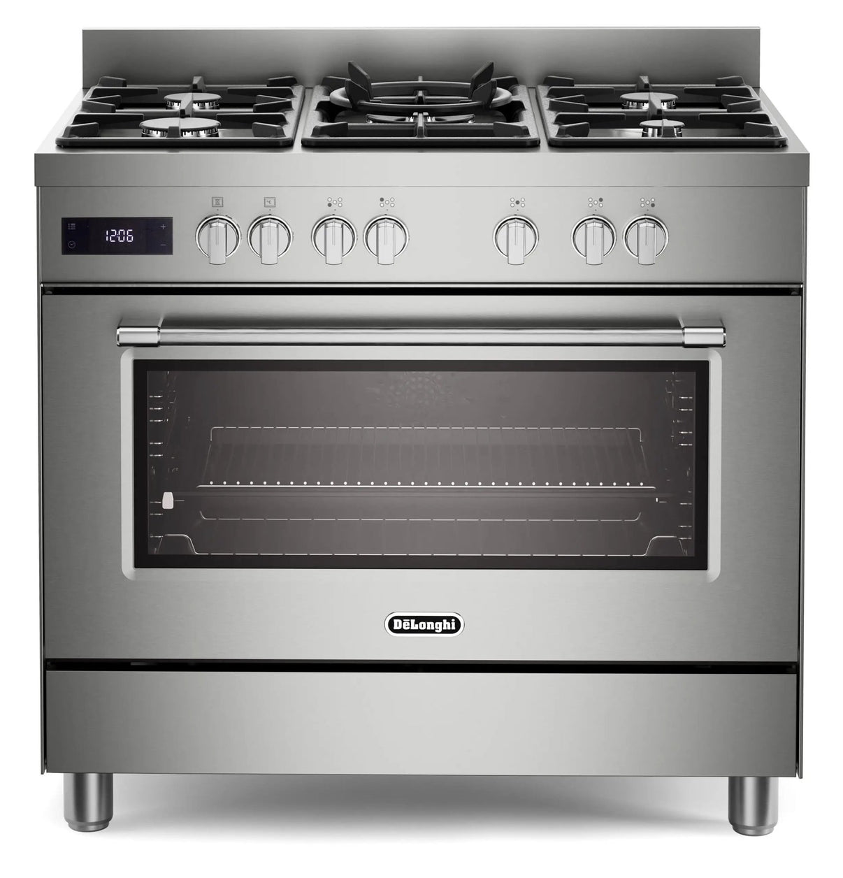 Delonghi 90CM Gas Range Stove 220v 240 volts Multifunctional with 5 burner, cast iron, and Conection oven 220 volt 50 hz PRO965MXX220v - 220v volt electronics