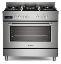 Delonghi 90CM Gas Range Stove 220v 240 volts Multifunctional with 5 burner, cast iron, and Conection oven 220 volt 50 hz PRO965MXX220v - 220v volt electronics