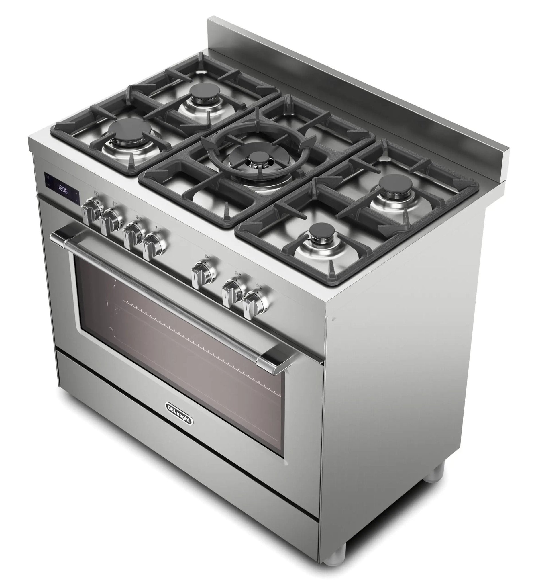 Delonghi 90CM Gas Range Stove 220v 240 volts Multifunctional with 5 burner, cast iron, and Conection oven 220 volt 50 hz PRO965MXX220v - 220v volt electronics
