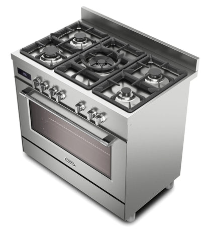 Delonghi 90CM Gas Range Stove 220v 240 volts Multifunctional with 5 burner, cast iron, and Conection oven 220 volt 50 hz PRO965MXX220v - 220v volt electronics