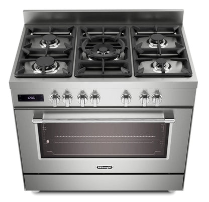 Delonghi 90CM Gas Range Stove 220v 240 volts Multifunctional with 5 burner, cast iron, and Conection oven 220 volt 50 hz PRO965MXX220v - 220v volt electronics