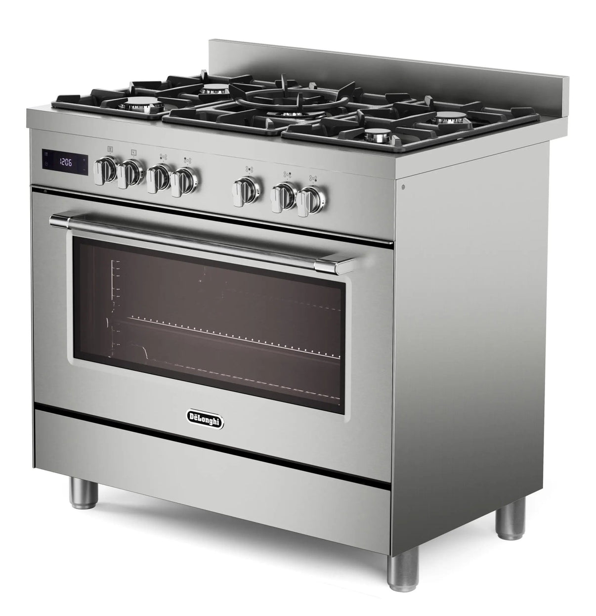Delonghi 90CM Gas Range Stove 220v 240 volts Multifunctional with 5 burner, cast iron, and Conection oven 220 volt 50 hz PRO965MXX220v - 220v volt electronics
