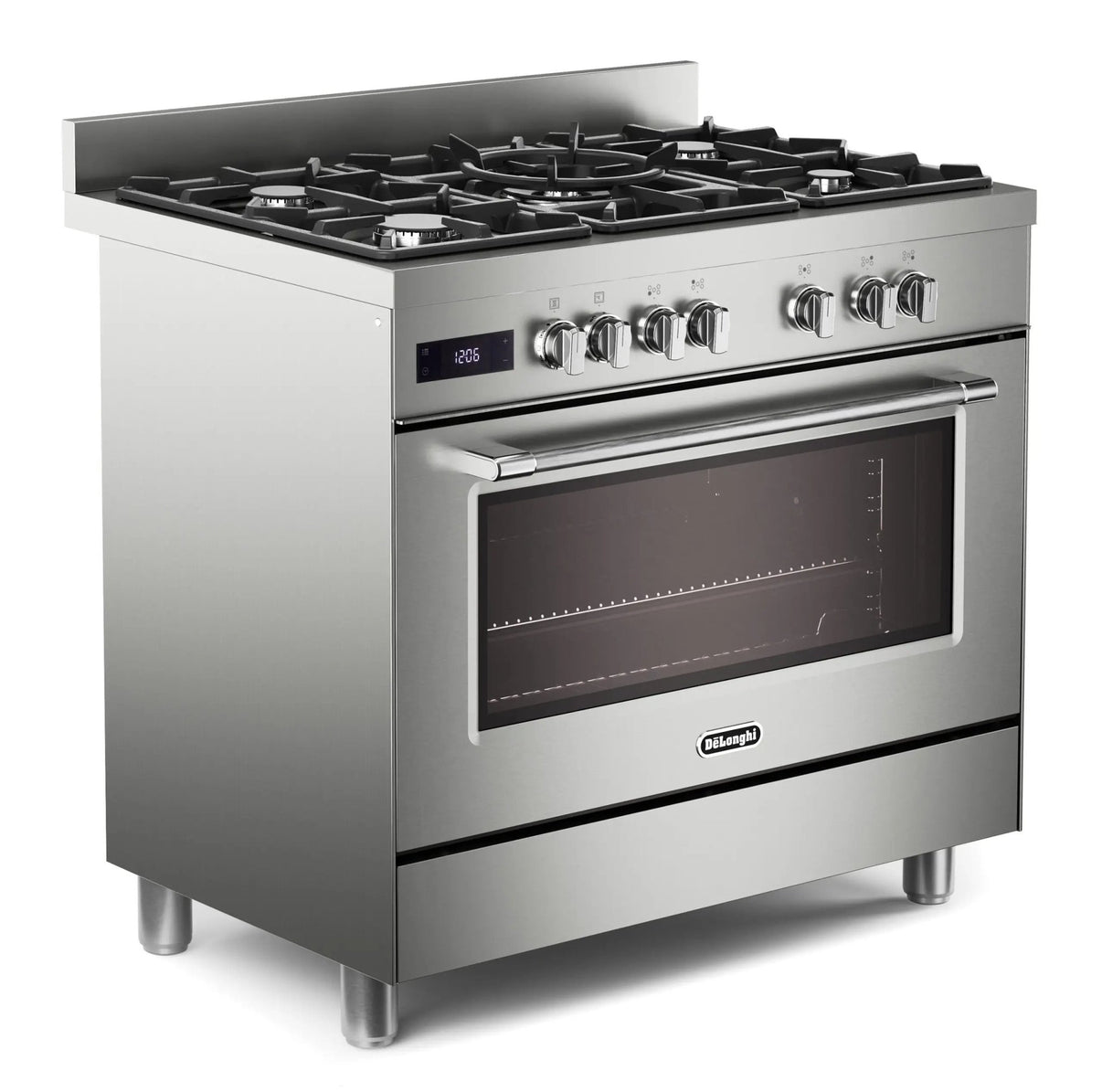 Delonghi 90CM Gas Range Stove 220v 240 volts Multifunctional with 5 burner, cast iron, and Conection oven 220 volt 50 hz PRO965MXX220v - 220v volt electronics