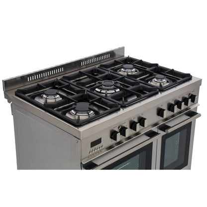 Delonghi DT906/220/RDF Professional 36 Inch Stainless Steel Gas range with 5 Burner and 2 Ovens Made in Italy 220 v 240 volts 50 hz - 220 - Electronics