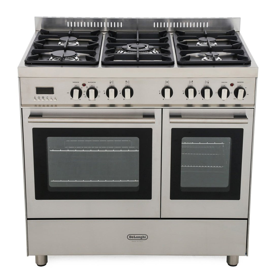 Delonghi DT906/220/RDF Professional 36 Inch Stainless Steel Gas range with 5 Burner and 2 Ovens Made in Italy 220 v 240 volts 50 hz - 220 - Electronics