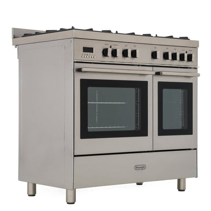 Delonghi DT906/220/RDF Professional 36 Inch Stainless Steel Gas range with 5 Burner and 2 Ovens Made in Italy 220 v 240 volts 50 hz - 220 - Electronics